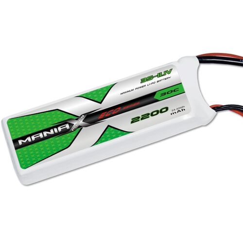 3 Cell 11.1V Mania X 2200 30c Lipo Battery