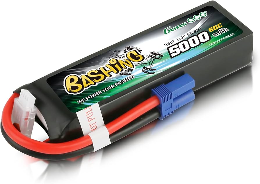 3 Cell 11.1V Gen Ace Bashing 5000mah 60c Lipo Battery