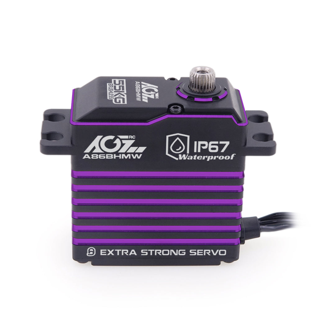 AGF Purple Powerful Heat Sink Case 55KG High Torque Waterproof Brushless Servo