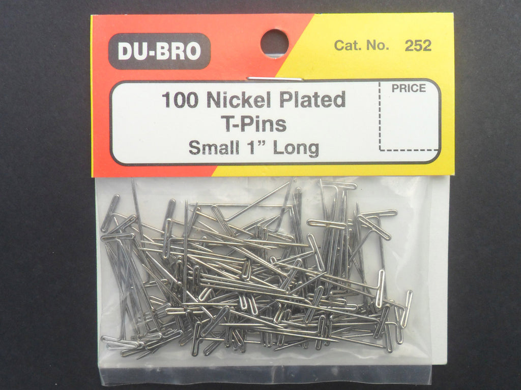 Du Bro Nickel Plated T Pins 1" (100)