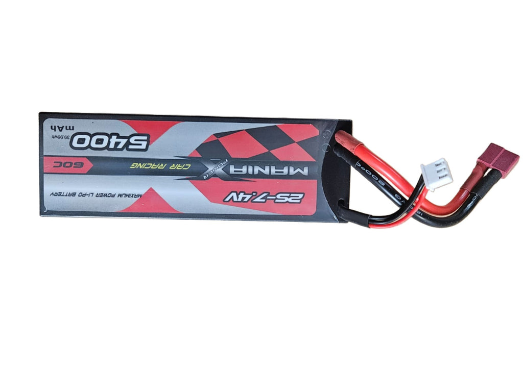 2 Cell 7.4V Mania X 5400mah 60C Hard Case Lipo Battery