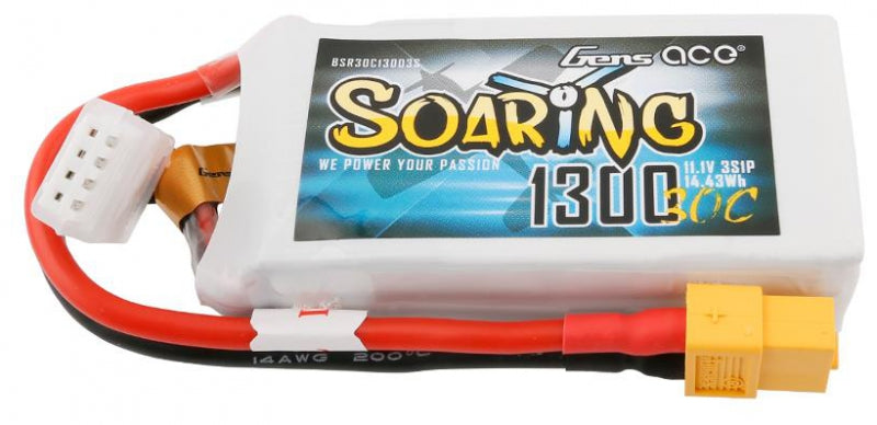 Li-Po 3S 11.1V 1300mAh 30C Soaring with XT60