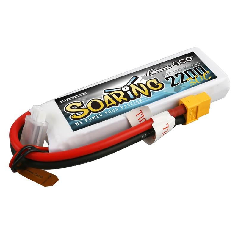 2 Cell 7.4V 2200mah Lipo Battery - Gen Ace Soaring